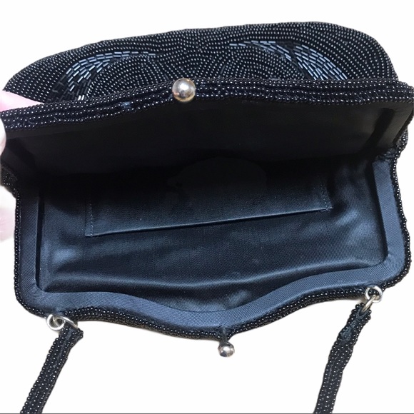 Vintage MAGID Hand Beaded Black Bag - Picture 3 of 6